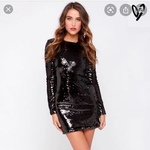 Lulus Black Sequin cocktail dress size small